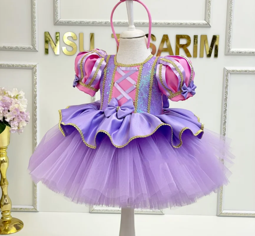 

High Quality Baby Girl Dress Tiered Tulle Big Bow Party Gown Kids Xmas Dresses Infant 1st Birthday Dress Princess Baptism Gown