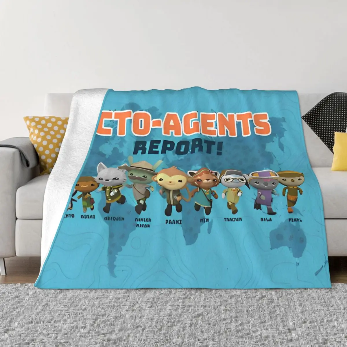 O-Octonauts Agents Flannel Blanket Awesome Throw Blankets for Home 150*125cm