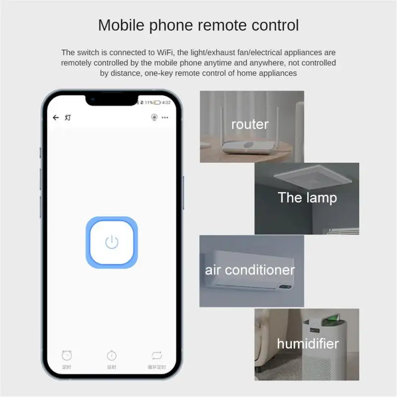 EWelink Wifi Switch 16A 2-way Control Breaker Timer Switch Wireless Remote Controller App Voice Control Via Alexa Google Home