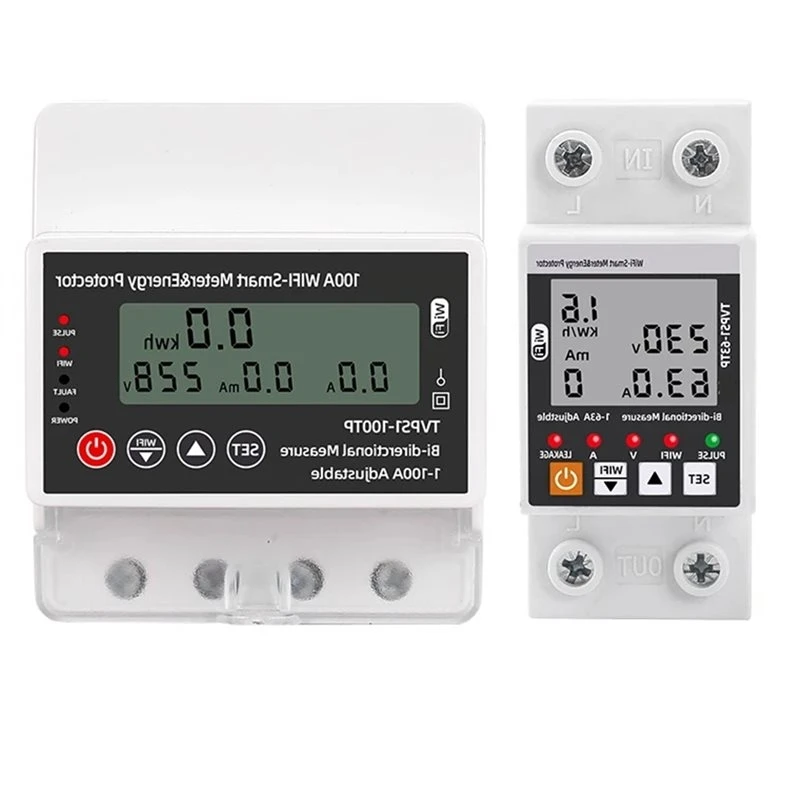 [NEWA76K!】 For Switch For Smart Earth Leakage Over Under Voltage Protector Relay 100A Wifi For ENERGY Power Bidirectional Meter