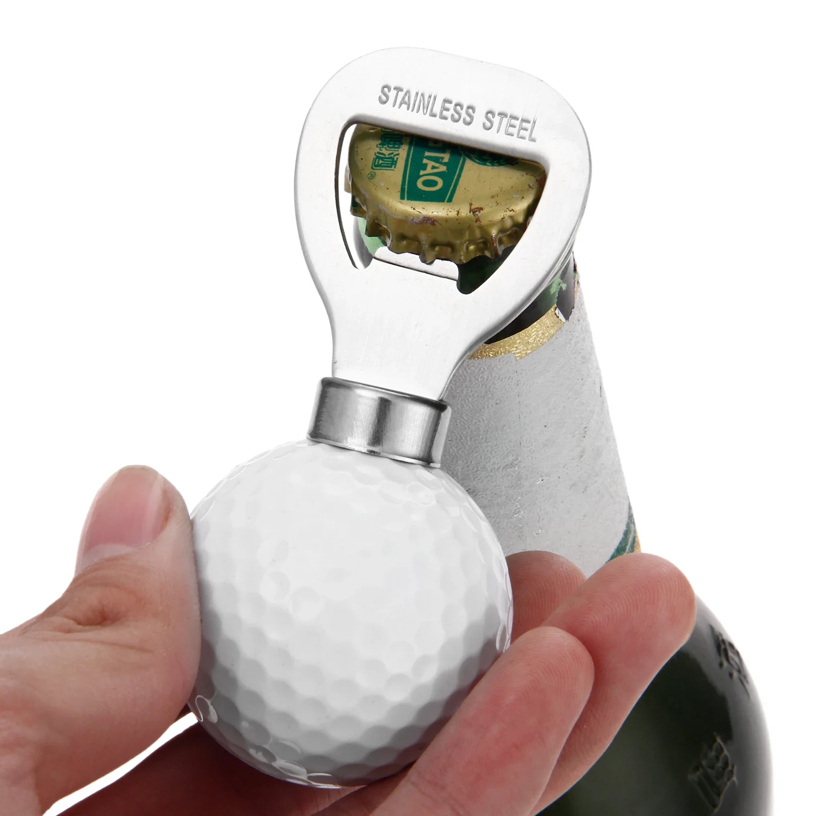 1pc Bierflesopener Nieuwigheid Golfvorm Creatieve Keukengadgets Drinkopening Golfbalvormig Roestvrij staal voor golfliefhebber