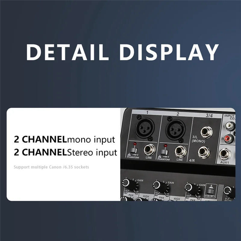 Аудиомикшер RISE-KP4 с эффектами для профессиональных начинающих, стереовход, прямая трансляция, 4-канальный микшер, стереомикшер, вилка стандарта США Du