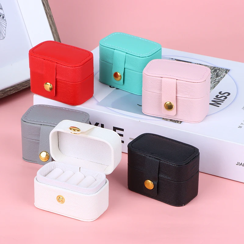 

Mini Jewelry Organizer Display Travel Jewelry Zipper Case Boxes Earrings Necklace Ring Portable Jewelry Box Leather Storage