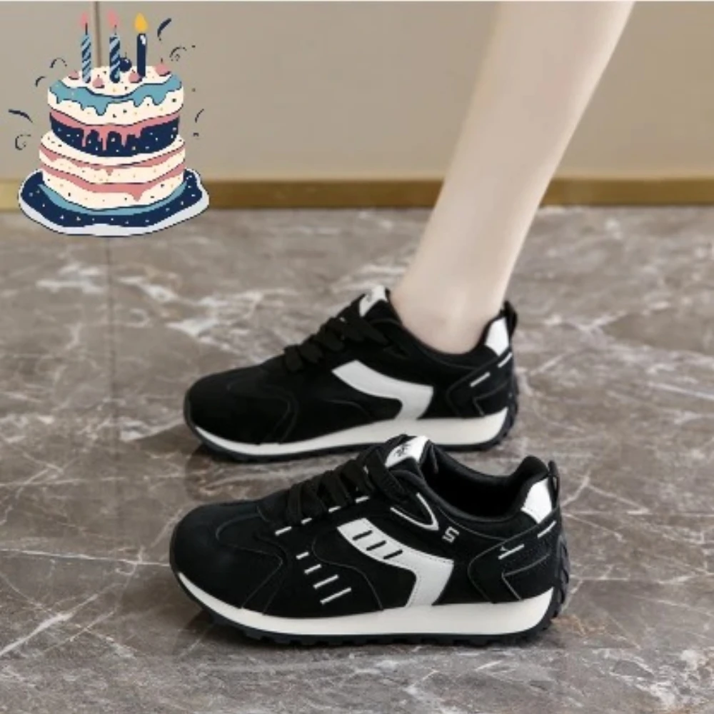 

Женские спортивные туфли на плоской подошве, осенние новинки, с круглым носком, мягкой подошвой, противоскользящие, износостойкие, низкие, модные повседневные кроссовки