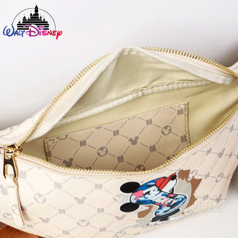 Disney-mini bolsa crossbody feminina mickey cartoon, de grande capacidade, cintura infantil, marca de luxo original, nova moda