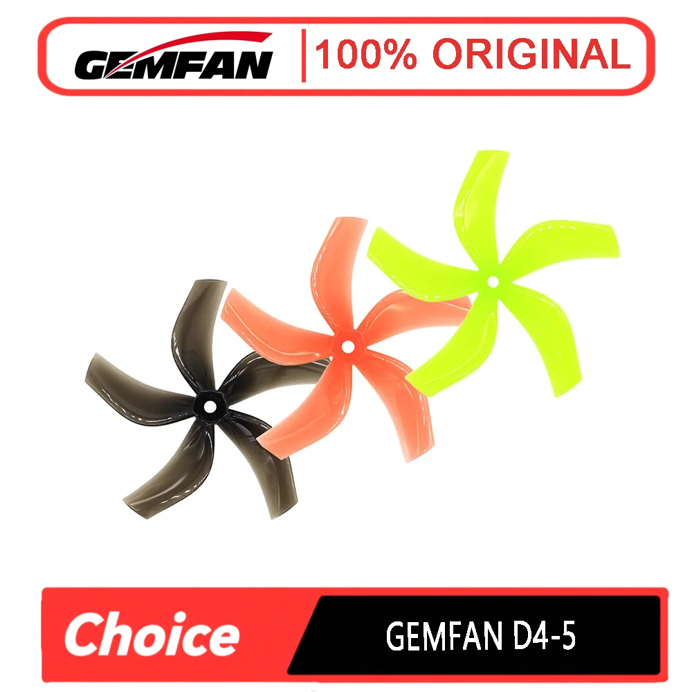 2 Pairs GEMFAN D4-5 Propellers - 4Inch 5-Bladed Inverted Ducted (M5 Hole), FPV Mini Multicopter