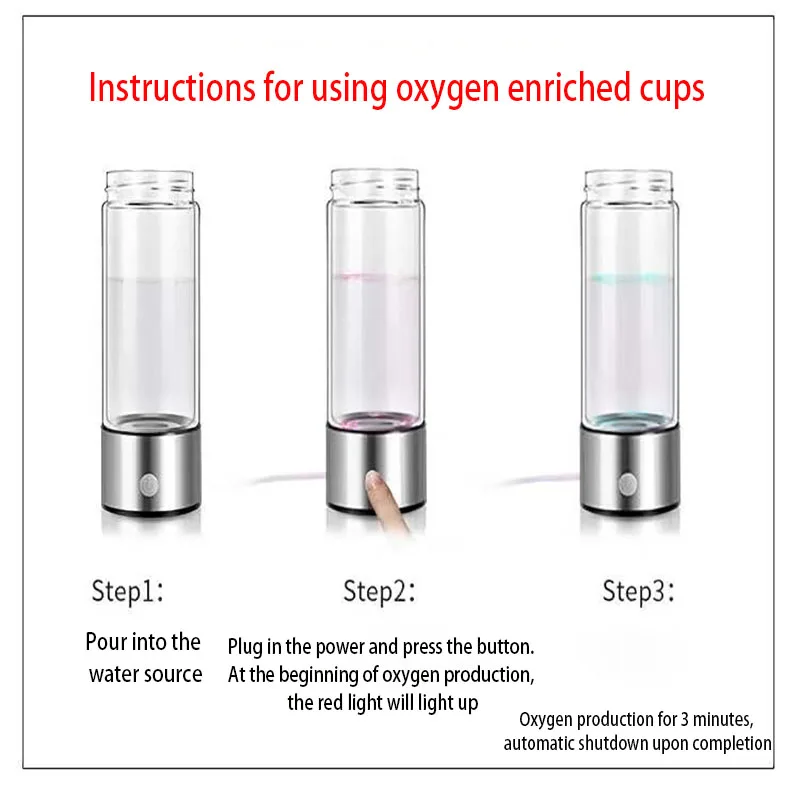 Oxygen Rich Water Cup lonizer Alkaline Generator Portable Healthy Cup USB Interface Rechargeable Anti-Aging Hydrogen Water 420ml