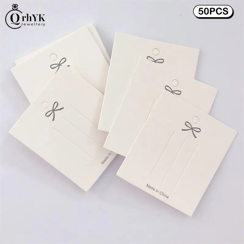 

50PCS Bow Hair Clip Card Jewelry Packaging Bag Card Paper Display Card For Necklaces Bracelets Studs Earring Packaging Cardboard