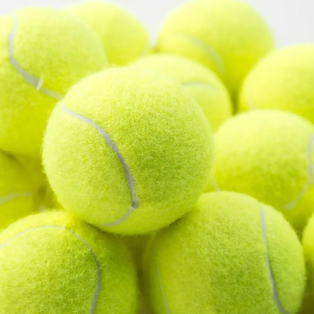 2pcs Professional Rubber Tennis Ball High Resilience Tennis Practice Ball for School Club Competition Training Exercises