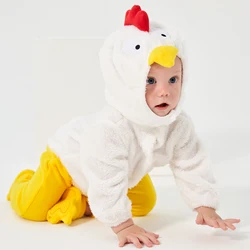 Umorden Baby's White Chick Costume Rompers Fleece Jumpsuit with Shoes Halloween Purim Easter Fancy Dress