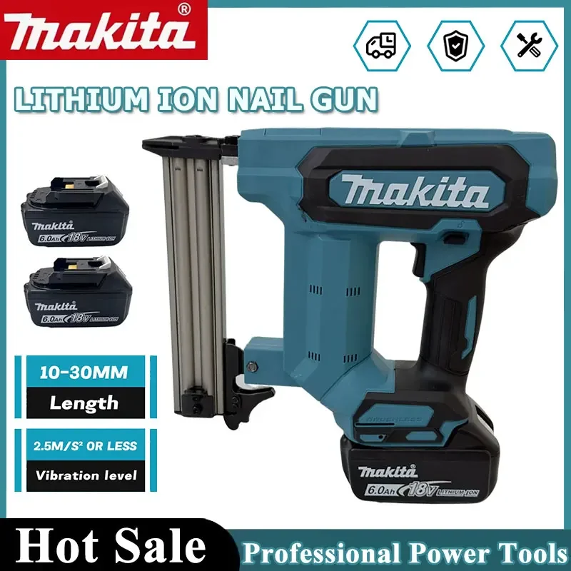 Makita Lithium-Ion Nail Gun:18V, 6.0Ah Battery, 100-Nail Capacity, Cordless, Ideal for Flooring, Shelving & DIY Wood Projects