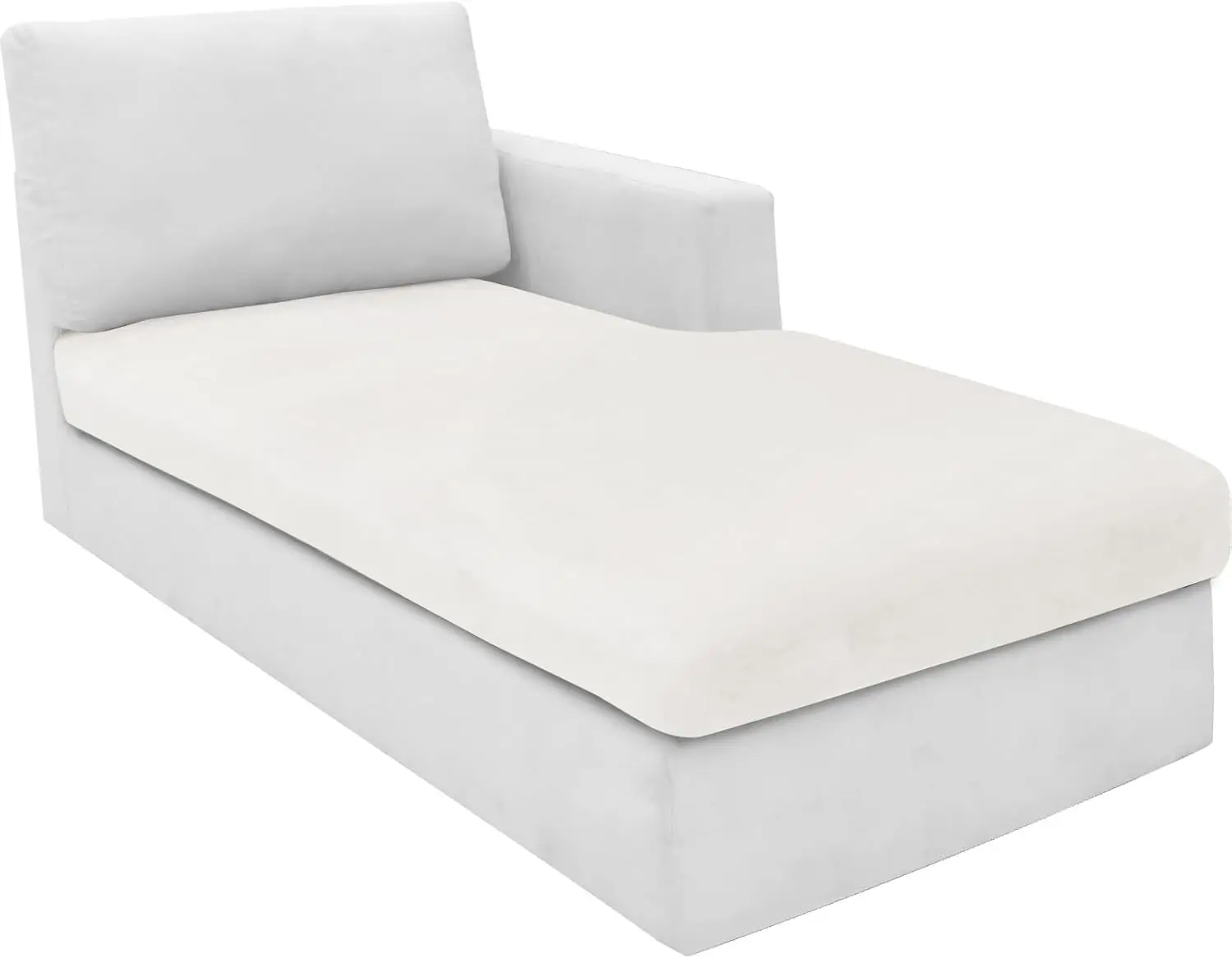 

1 Piece Velvet Chaise Cover Stretch Sectional Couch Covers for L Shaped Sofa Fitted Soft Chaise Lounge Cushion Cover Sofa