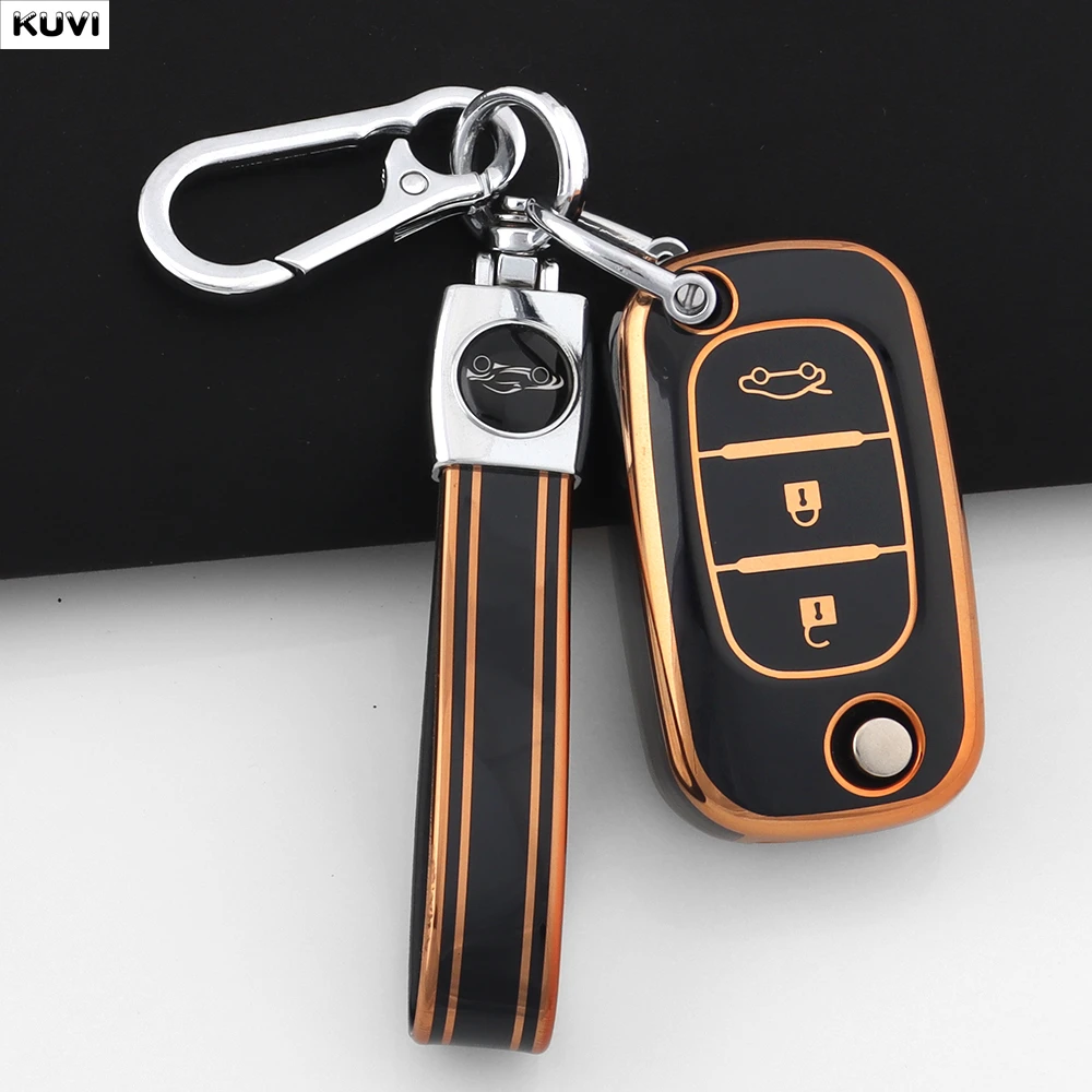 TPU Auto Fernbedienung Flip Schlüssel Fall Abdeckung Für Renault Megane 2 Fluence Clio Für Mercedes Für LADA Vesta Granta XRay kalina Priora Limousine