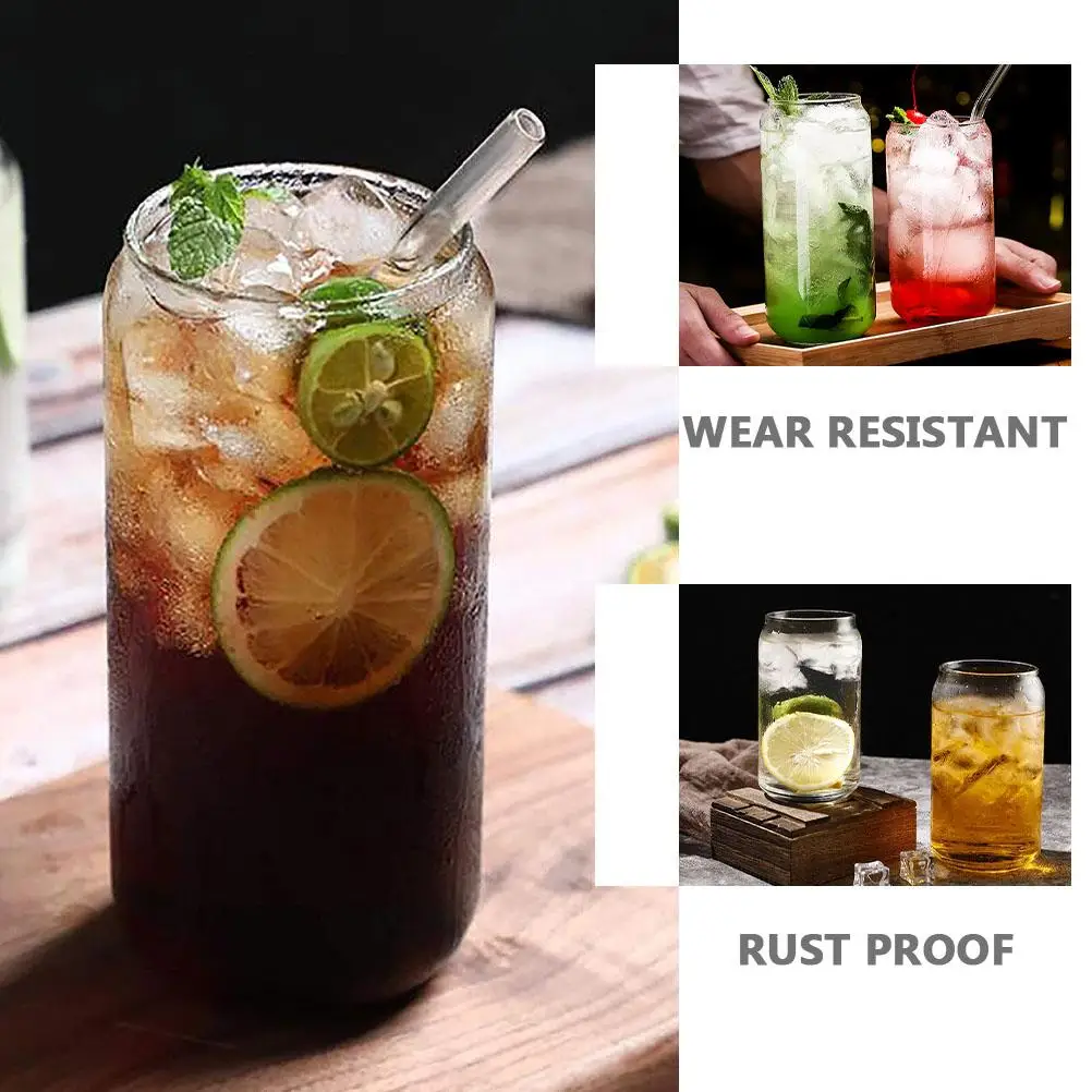 

2 Sets Straw Coffee Cups Cups Heat Resistant Bamboo Lids Tumbler Clear Drinking Milk Tea Coffee Kitchen Bar Use
