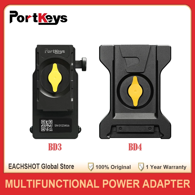 PORTKEYS BD3 BD4 Multifunctional Power Adapter V-Lock V Mount NP-F Battery Plate Adapter
