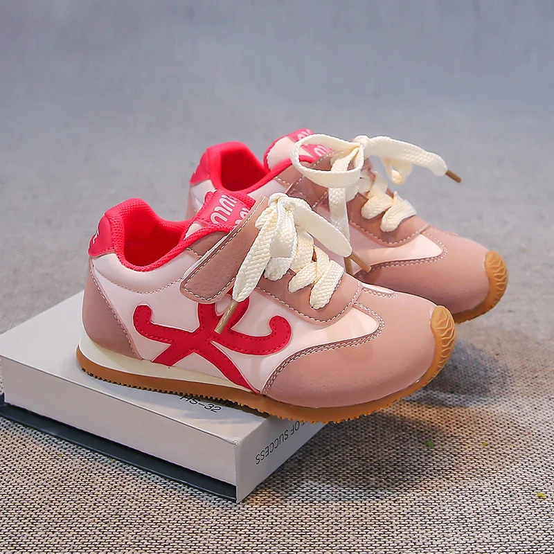 

Cute Pink Child Sneakers Flat Hook Loop Running Shoes Kids Trainers Comfort Anti-Slip Children's Sports Shoes zapatillas nino