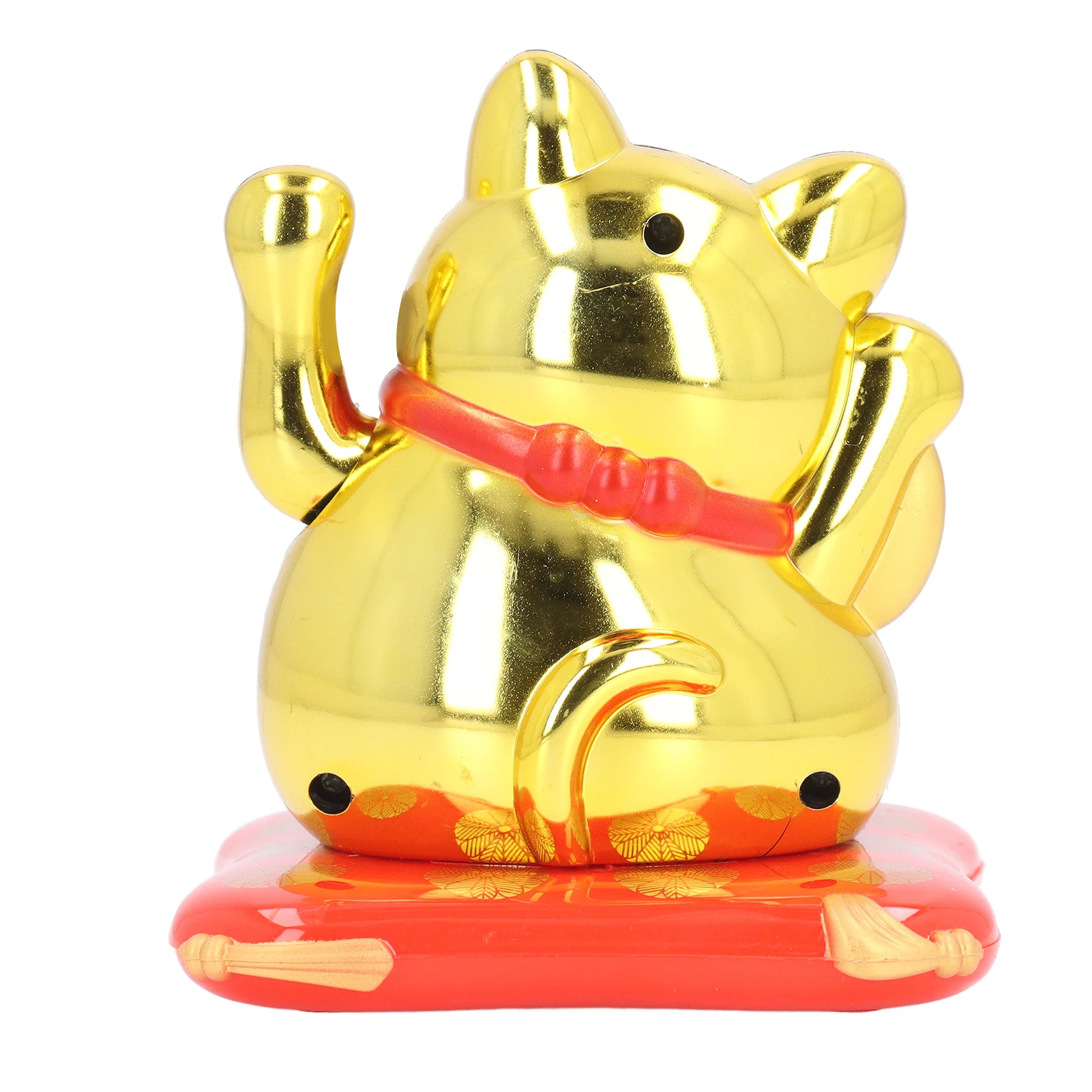 Lucky Waving Cat Solar Power Arm Waving Fortune Cat Lifelike Plastic Wealth Welcoming Cat Ornament for Car Cashier Desk