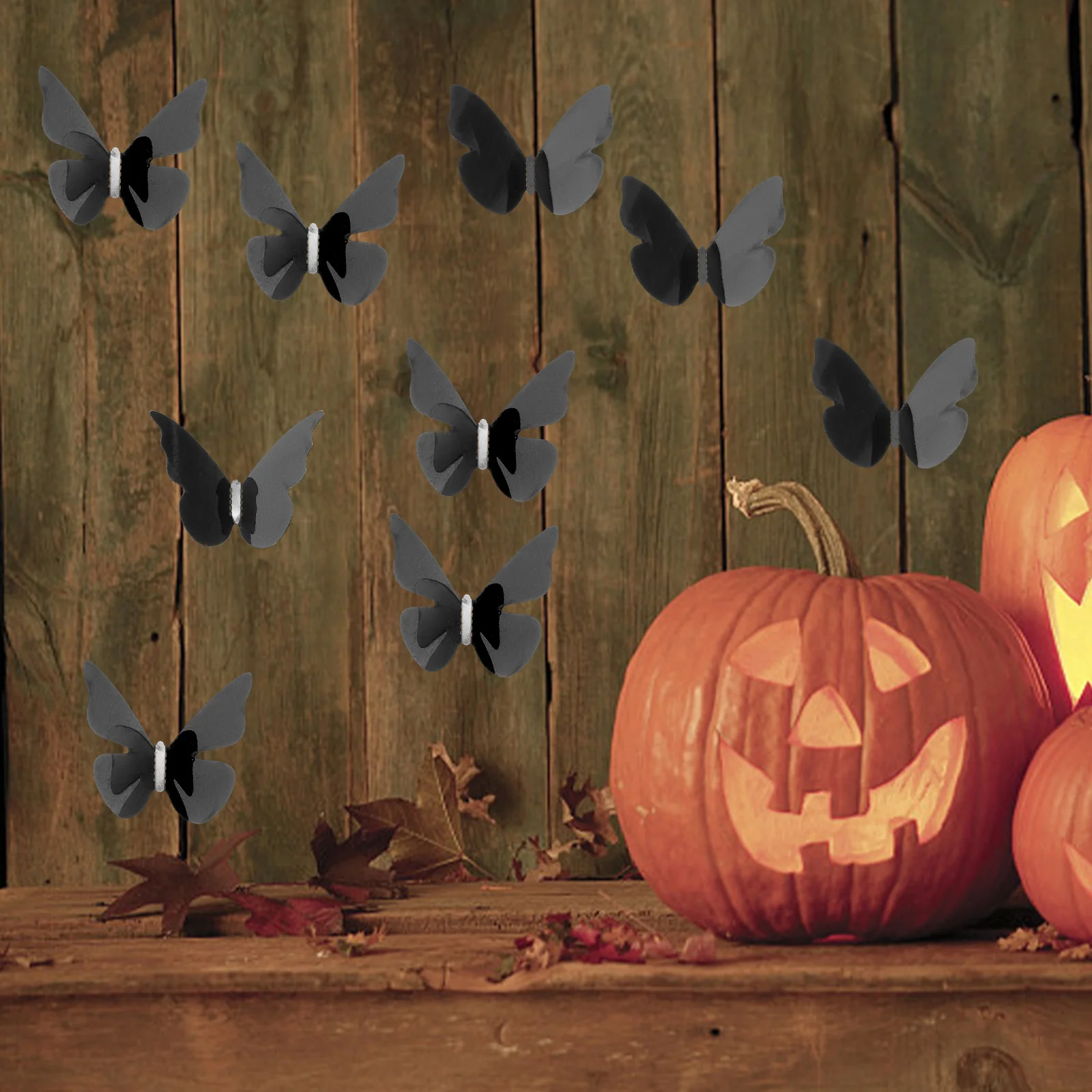 

18pcs Butterfly Wall Stickers Halloween Home Decor Removable Decals Living Butterflies Wall Decors Bedroom Party Festive Props