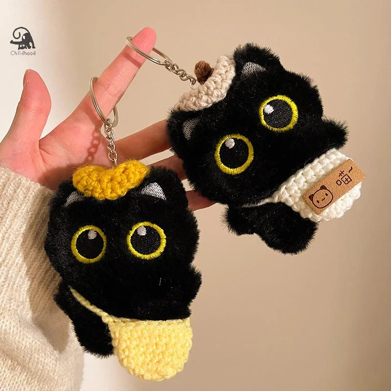 

Cute Black Cat Squeaky Plush Animals Doll Stuffed Toy Keychain Pendant Backpack Hangings Decoration Girly Bag Ornaments Kid Gift