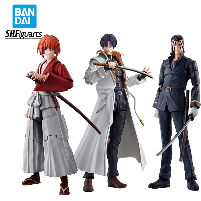 In Stock Genuine Original S.H.Figuarts HIMURA KENSHIN & Saito Hajime & Shinomori Aoshi Rurouni Kenshin Action Anime Figure Dolls