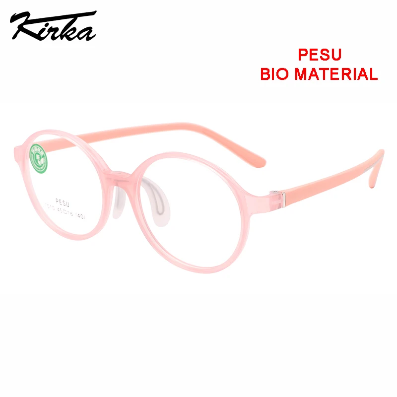 

Kirka Children TR90 Round Crystal Colors Frames Flexible Crystal Nose Pads Optical Frames Kids Sports Eyewear Eyeglasses 7010