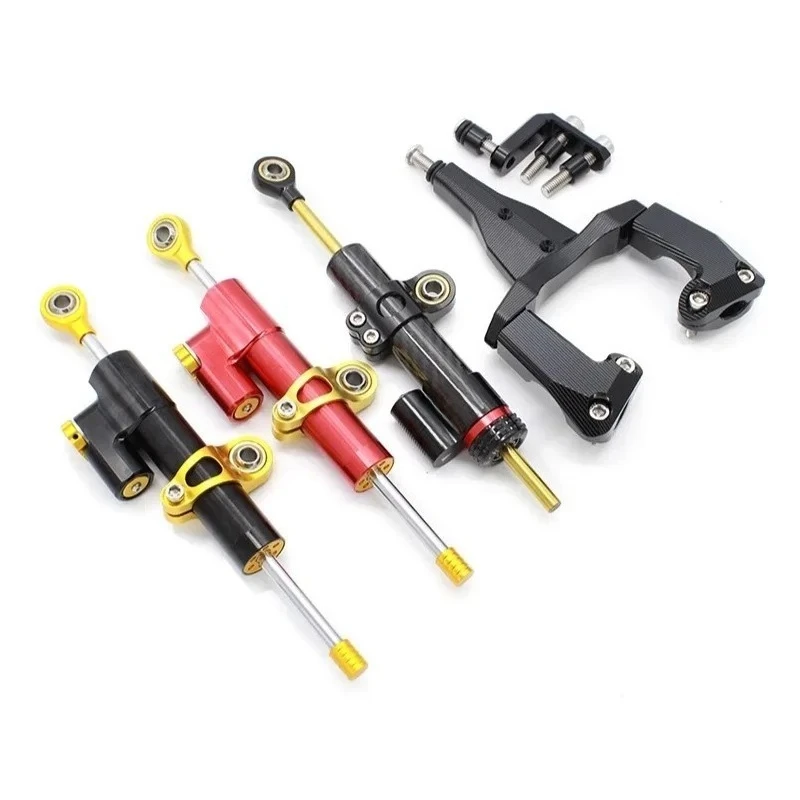 Motorcycle CNC Adjustable Steering Damper Stabilizer Bracket Kit FOR Kawasaki Ninja 400 2018-2024 No Tank Removal Installation
