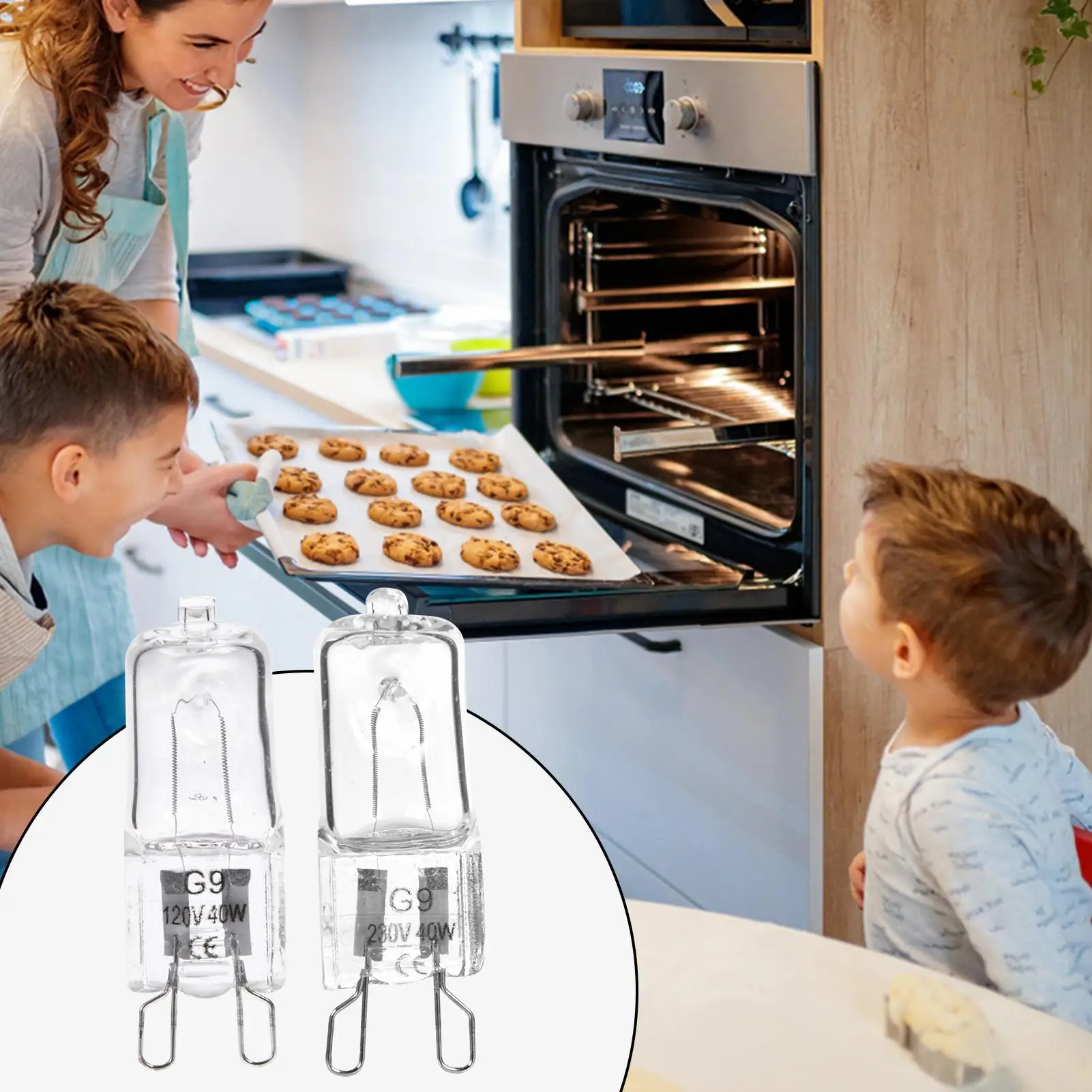 Stove Light Bulb 40W 350 candle 500C High Temperature Halogen Bulb Halogen Light Bulb Lamp Replacement Oven Lamp for Kitchen