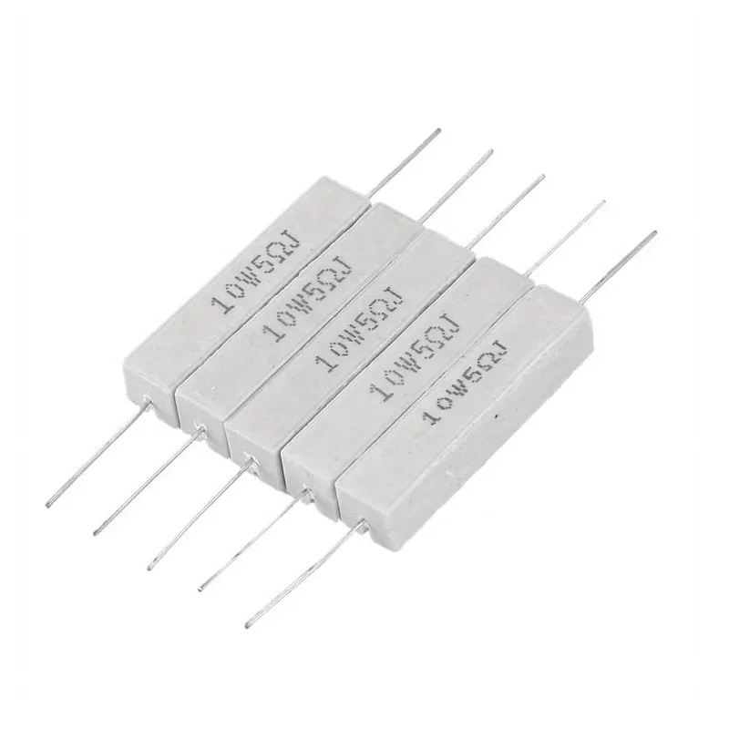 10Pcs10W ซีเมนต์ความต้านทาน 0.1ohm - 510K ohm 0.5R 1R 10R 100R 0.22 0.33 1 1.8 2 2.2 5 10 15 100 470 1K ohm ตัวต้านทานซีเมนต์