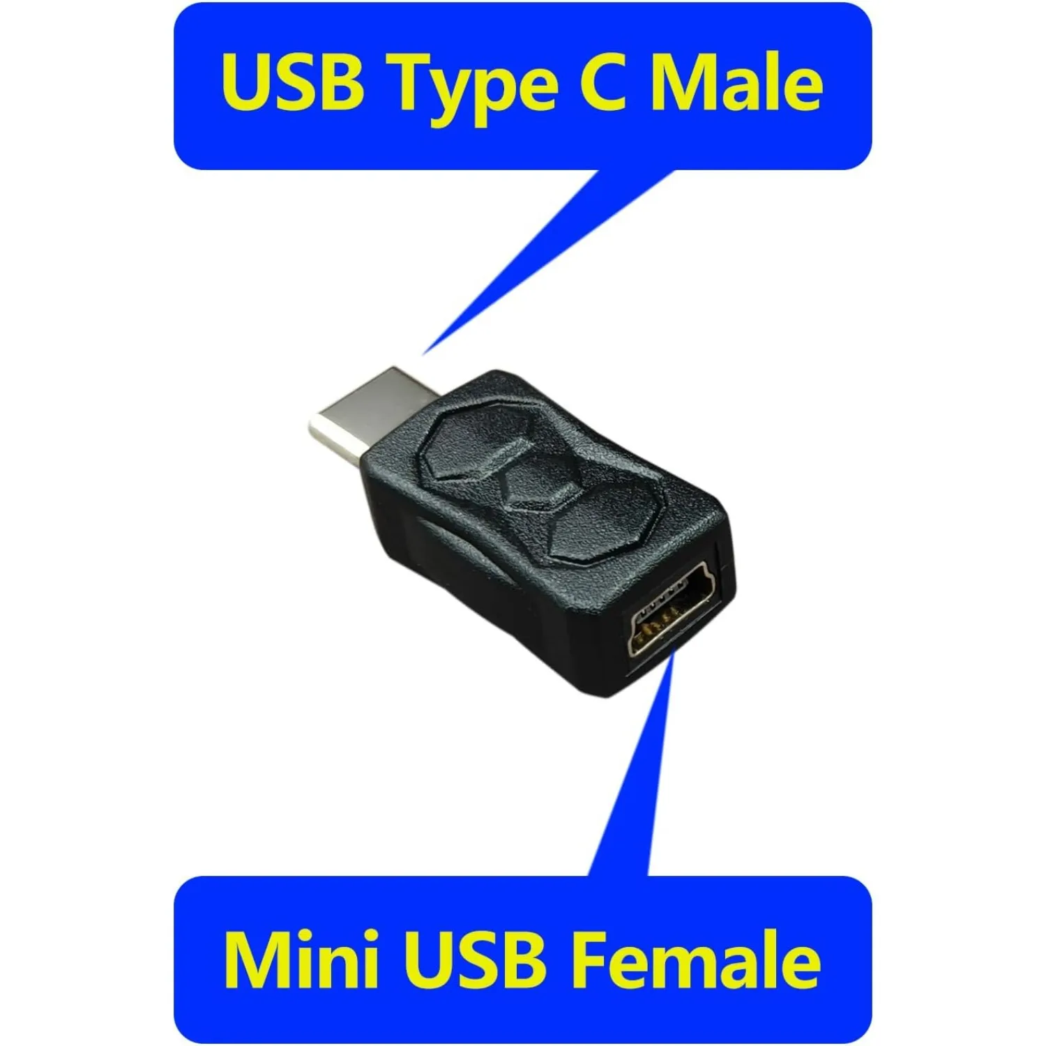 1 Pack Mini-USB Female to USBC Male Adapter USB Mini USB-C