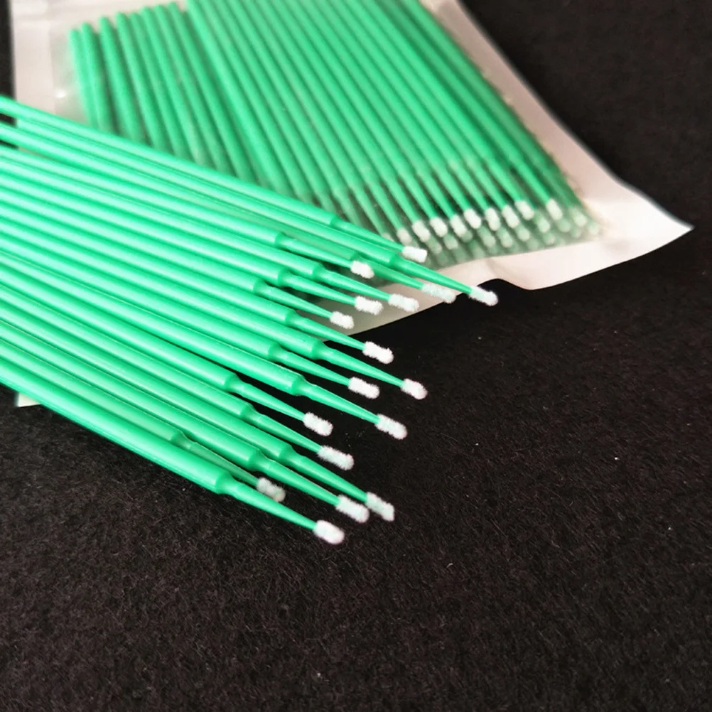 Coton-tige jetable pour cils, 100 pièces, Micro applicateur, brosses taille L, vert foncé, retrait d'extension précis, outils de maquillage