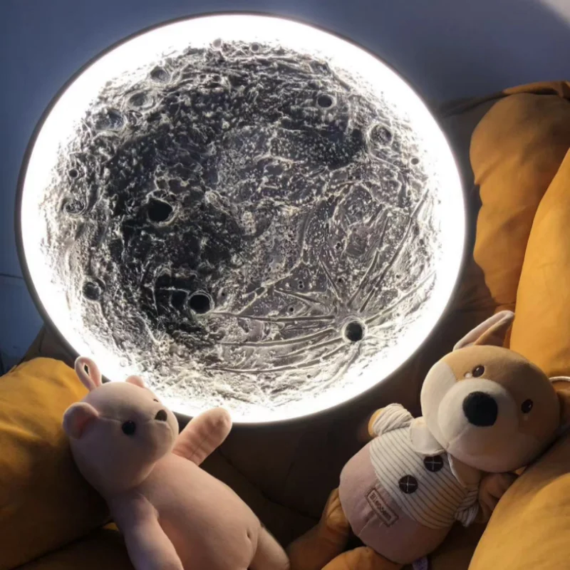 Modern Crater 3D Wall Lamp Luxury Round Three-Dimensional Relief Moon Design Embellished Home Decoration 3 Color Mural Lamp