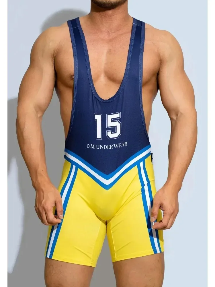 Underwear Sport Wrestling Corset Bodysuit Men Shapewear Elasticity Man Party Suit