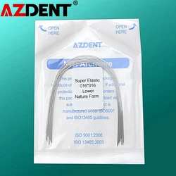 10Pcs/Pack AZDENT Super Elastic NITI Rectangle Arch Wire Dental Othodontics 2 Form Oval Natural