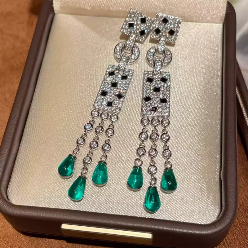 S925 Sterling Silver Earrings Leopard Princess Moza Cross Jewelry Special Geometric
