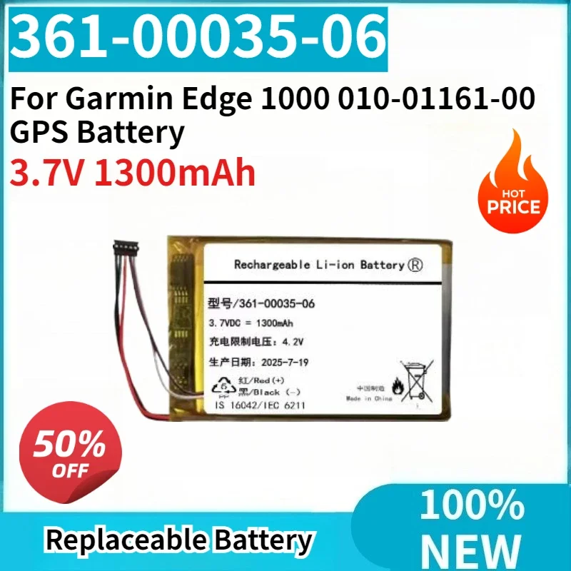 

New 0-Cycle Rechargeable Battery 361-00035-06 3.7V 1300mAh High Quality for Garmin Edge 1000 010-01161-00 GPS Battery
