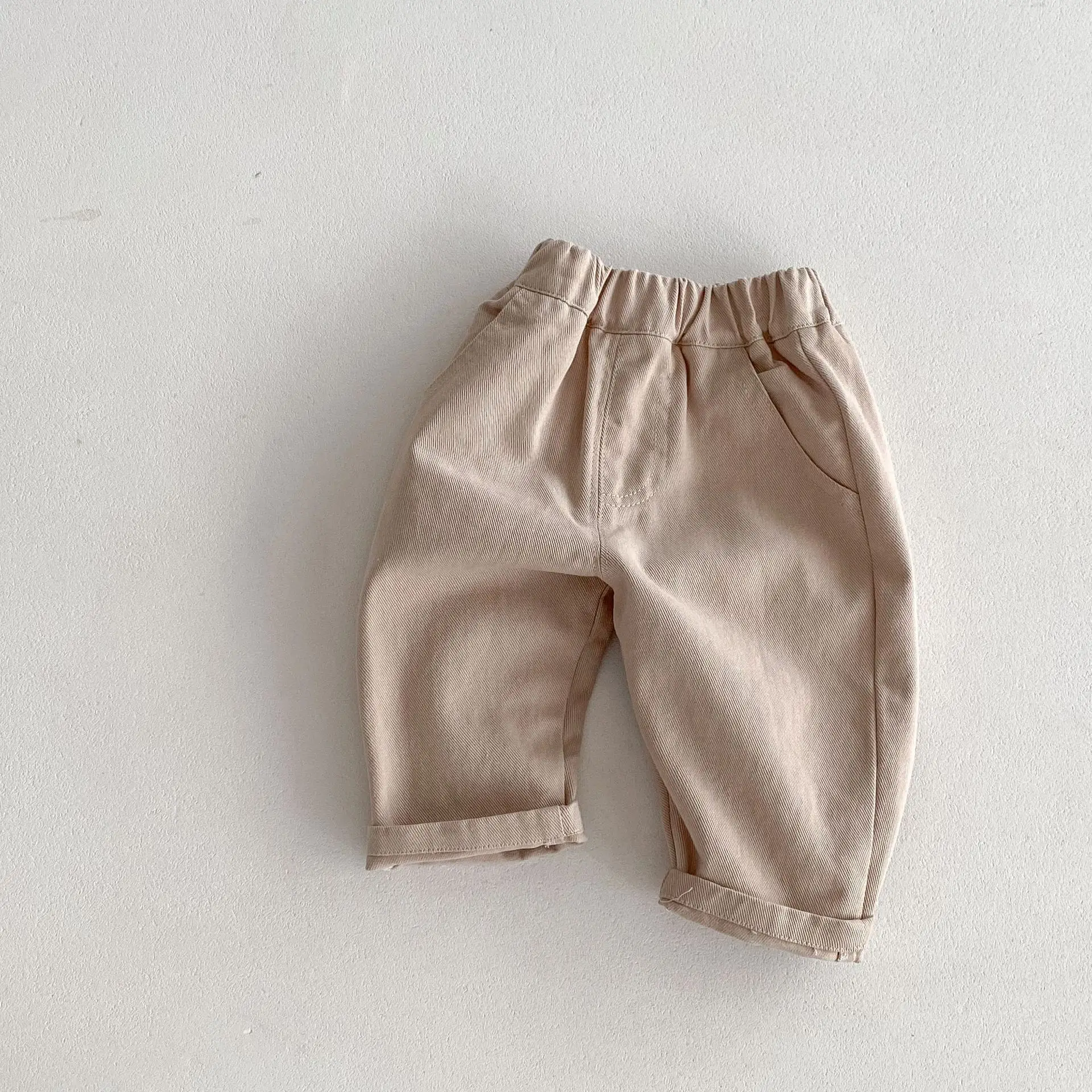 0-5 Jahre Frühling Herbst Kinderhosen Koreanischer Stil Kinder-Jeans Einfarbig und Gestreift Jungen Mädchen Denim-Hosen Kinderhosen – Detail 18
