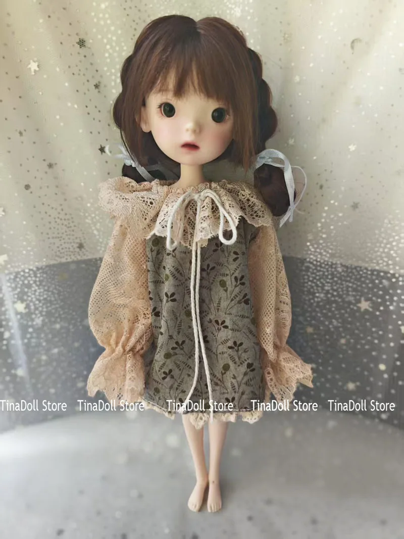 

（TinaDoll Store) retro vintage lace dress Landoudou/blythe(one piece dress) for Landazz Landoudou/Blythe/ob22/ob24 Doll