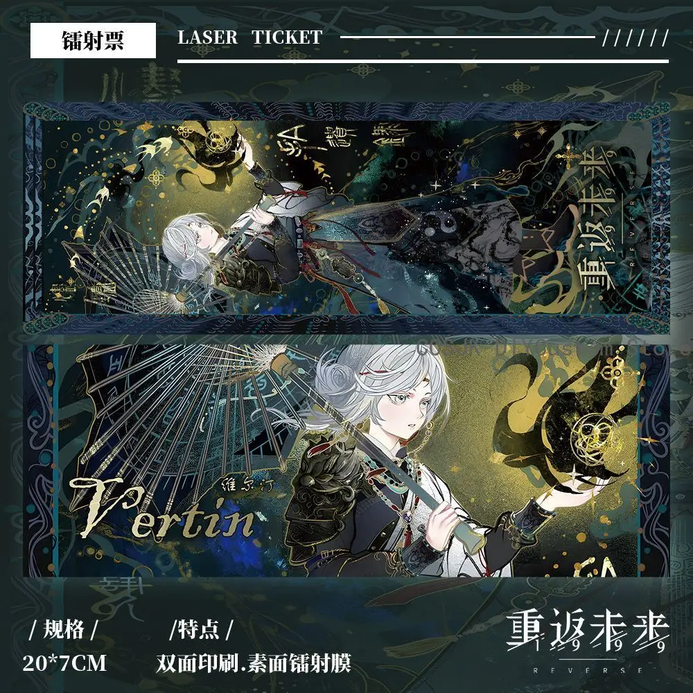 7pcs Set Game Vertin Reverse:1999 Acrylic Keychain Badge Pins Postcard Laser Ticket Pendant Small card Anime Collection Gift