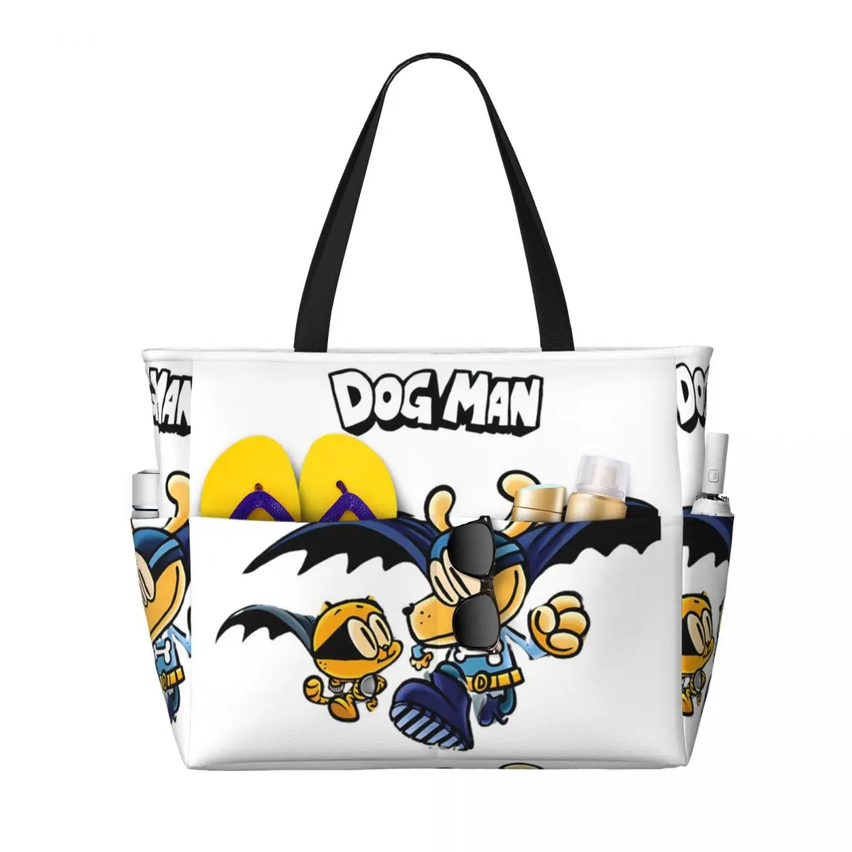

Dog Man And Petey Cat Anime Cartoon Beach Tote Bag Sport Gym Yoga Duffle Large Tote Bag Women Travel Bag Fitness bag