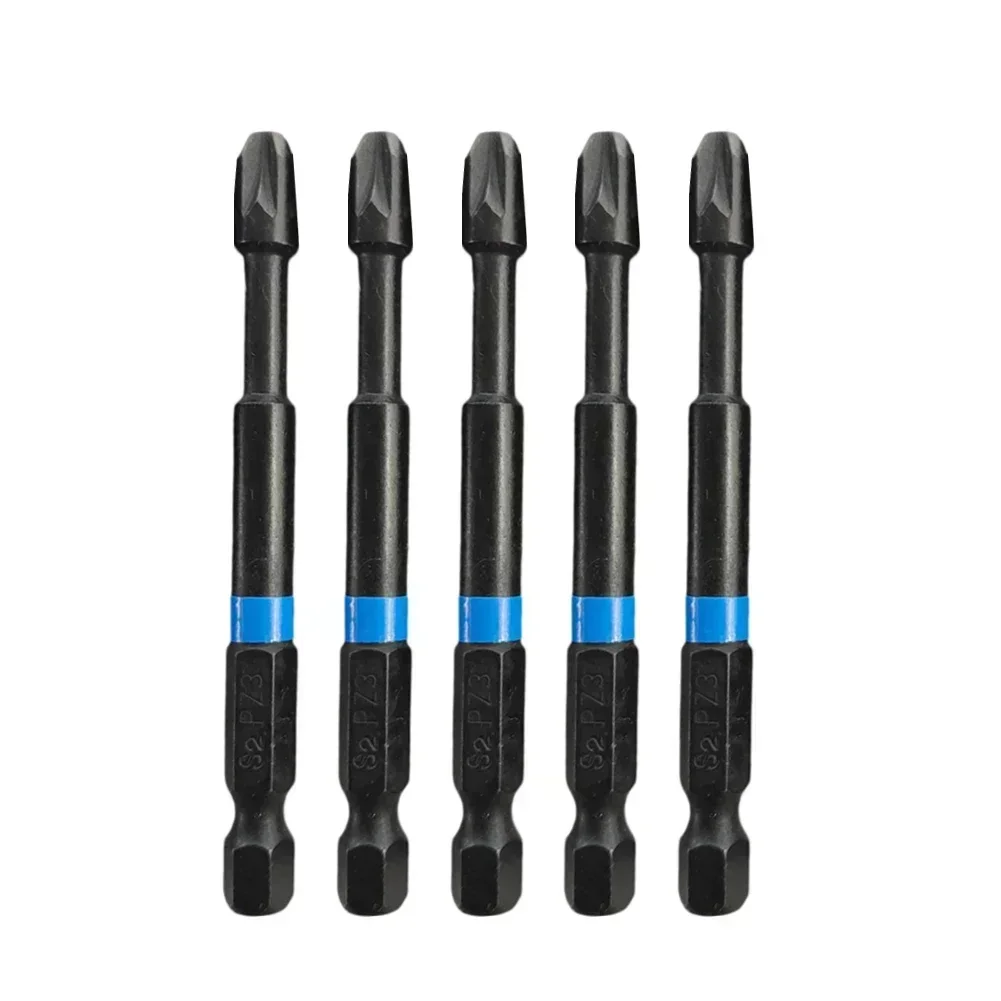 5pcs PZ1 PZ2 PZ3 Magnetic Batch Head Screwdriver Bits 75mm Pozidriv Set 1/4 Inch Hex Shank Magnetic Electric Screw Driver Bit