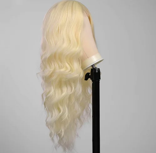 Fashion new wig for women Gold Stroke long curly hair synthetic fiber high temperature silk full head cover