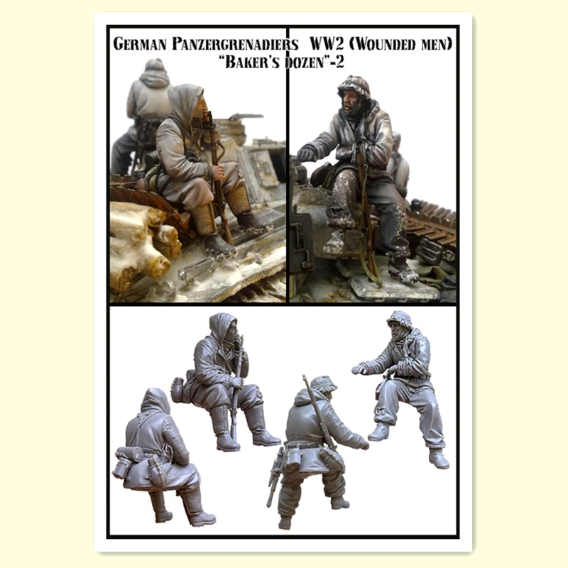 Kit de maquette de soldats d'hiver en résine, 2 figurines, 1/35, 302