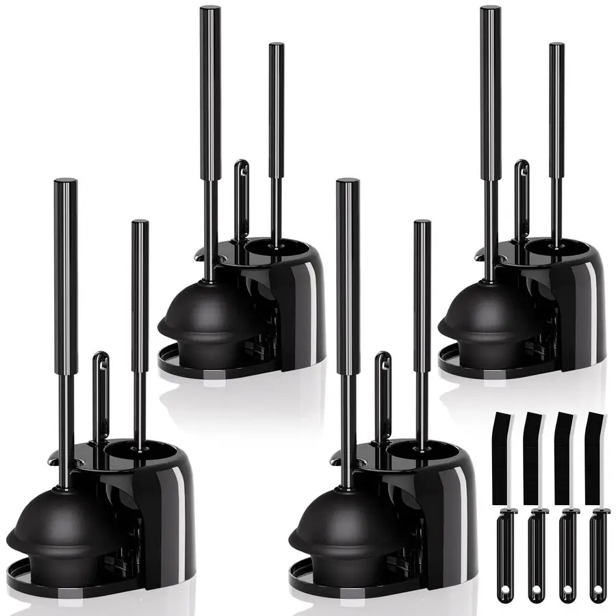 

3 in 1 Toilet Brush and Plunger Set with Crevice Cleaning Brush, Toilet Plunger and Brush Set with Extra Long Handle, Plungers f