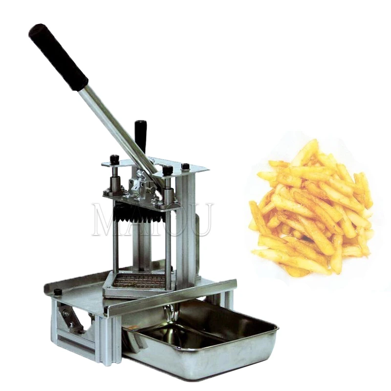 

Stainless Steel Manual Potato Strip Cutter Machine Commercial French Fries Chips Slicer Radish Cucumber Fruit Vegetable Cut Tool