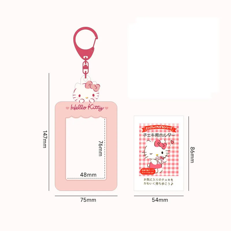 Kawaii Sanrio Portachiavi Cinnamoroll Kuromi Porta carte Ciondolo Studente Cancelleria Cardcase Portachiavi Carta fotografica Giocattoli Regalo per le ragazze