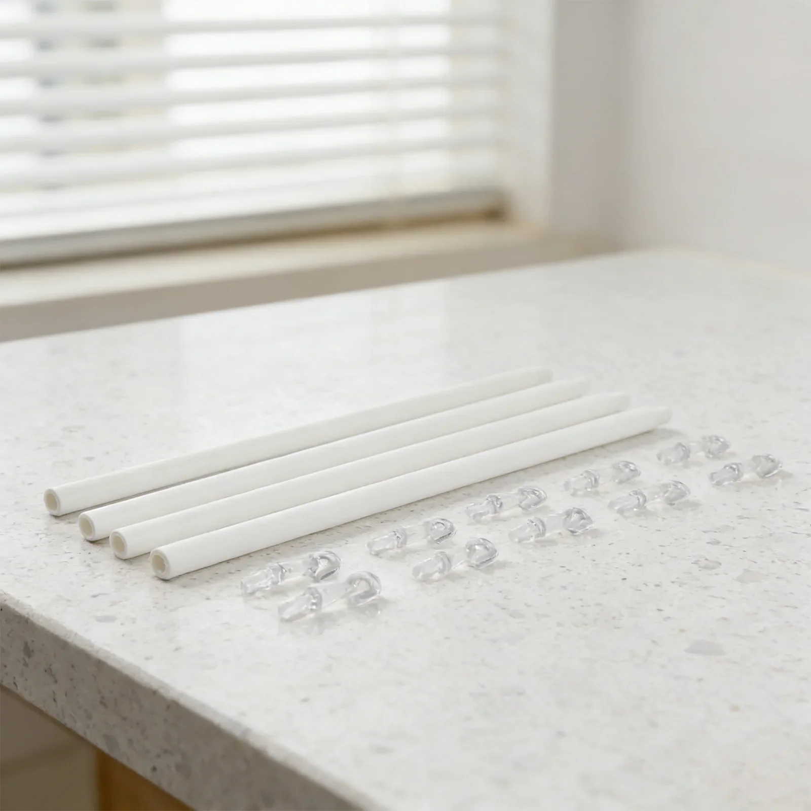 Adjustable 117CM for venetian Blind Pull Rod Set with PP Turnbar and Multiple Hooks for Easy Control of Blinds and Window