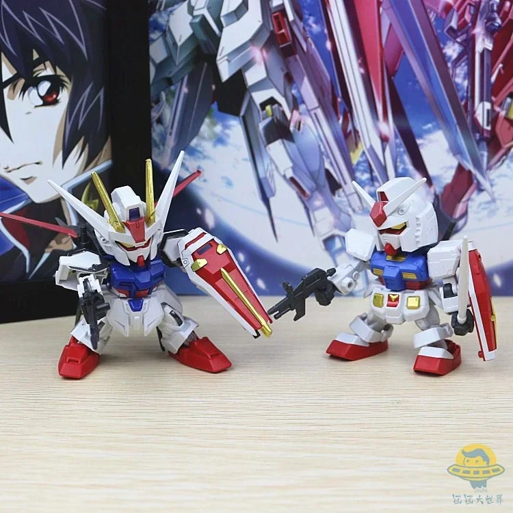 Bandai Gundam Hand-made Model Q Version SDEX SD EX Flying Wing Red Heresy Unicorn Strike Freedom Gundam PVC Assembled BB Toys