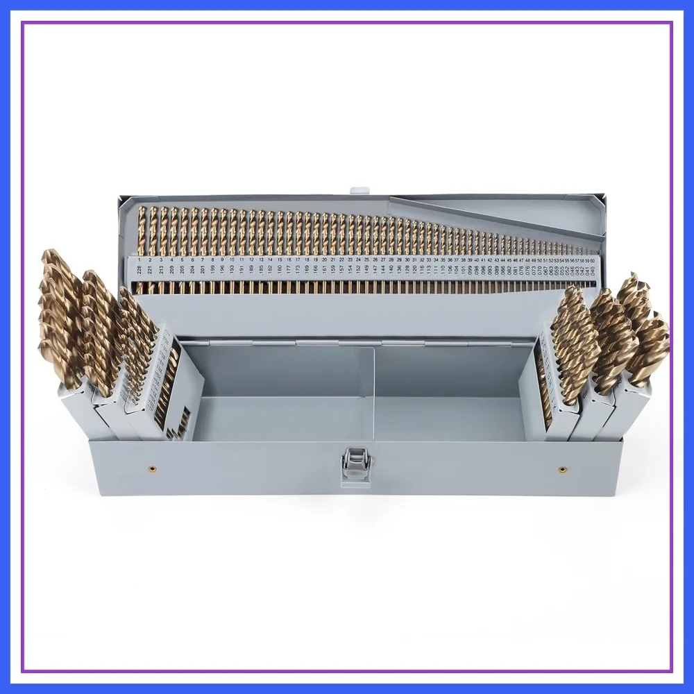 

115pc M35 Cobalt Drill Bit Set, 1/16-1/2 Inch, A-Z, 1-60, for Hard Metal & Stainless Steel