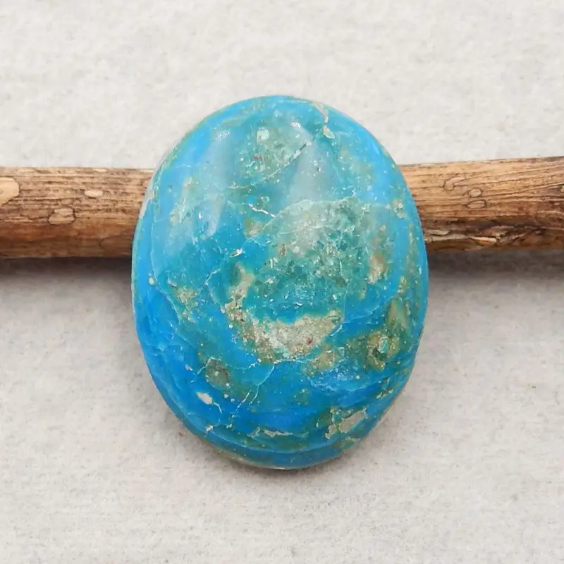 Natural Stone Blue Opal Gemstone Oval Cabochon Flatback Fashion Jewelry Necklace Accessories 29x23x6mm 5g