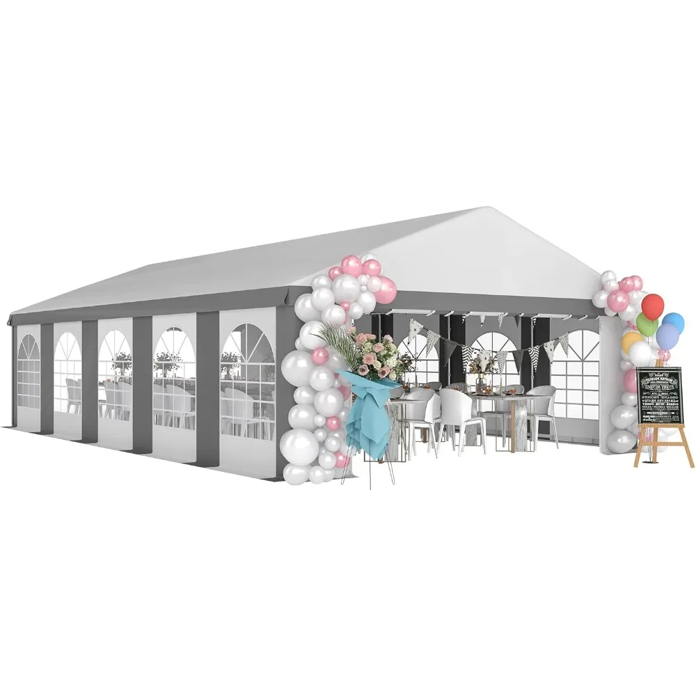 

20 x 33 фута сверхмощная палатка для вечеринок, уличная беседка, свадебная палатка, укрытие для мероприятий, картофельное барбекю со съемными боковыми стенками и окнами, снаружи